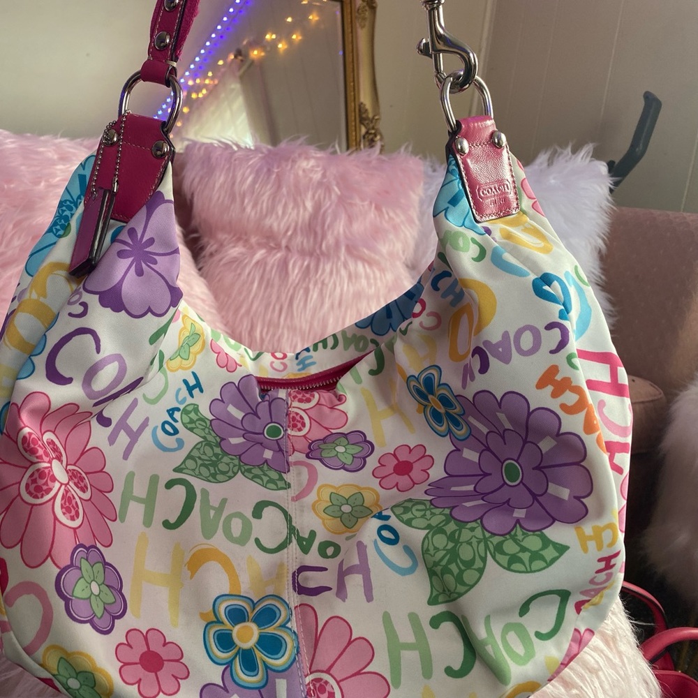 Floral coach purse